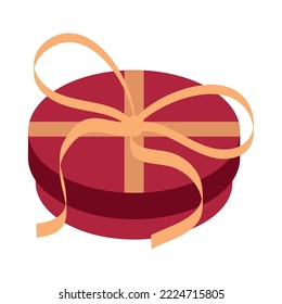 icono de caja de regalo redondo aislado