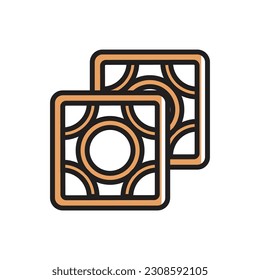 Round Glass Block Icon Vector Illustration