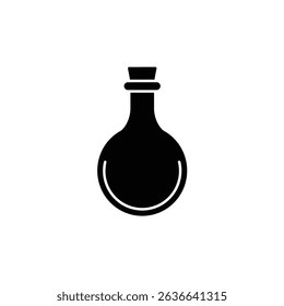 Round glass bottle with cork stopper icon.