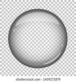 Round glass button (icon). Isolated vector illustration.