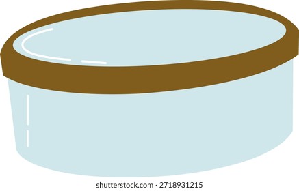 Ilustración vectorial de contenedor de vidrio redondo