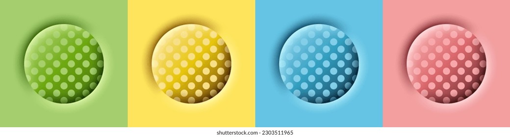 efecto brillante multicolor de vidrio redondo con relieve de textura circular