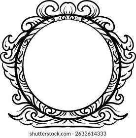 round glass illustration design with classic ornaments