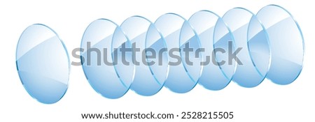 round glass lenses set vector illustration