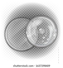 Round Glass Plate, Tray With A Dome. Top View. Presentation Of Food, Product. Template, Mock Up. Tableware. Vector 3d Realistic Illustration Isolated On White Transparent Background.