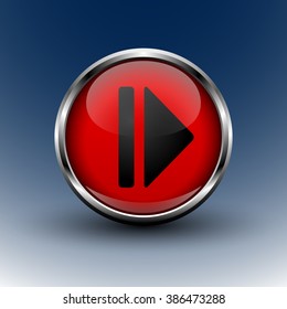 round glass red button for player