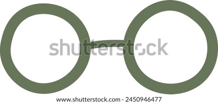 Round Glasses Accessory Vector Illustration