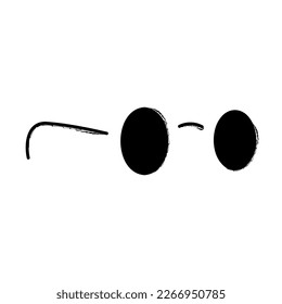 round glasses brush isolated on white background, vector illustration.