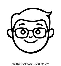 Round Glasses Cartoon Avatar Design