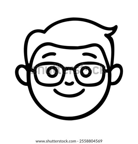 Round Glasses Cartoon Avatar Design