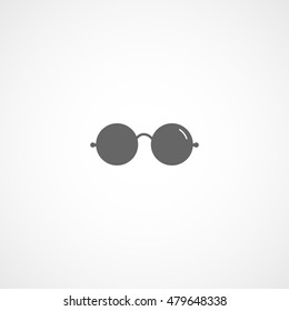 Round Glasses Flat Icon On White Background