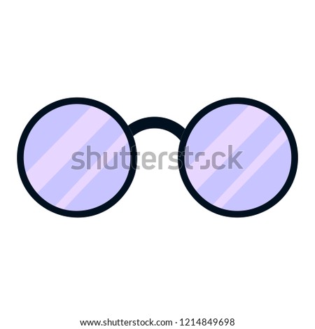 Round glasses icon. Cartoon of round glasses vector icon for web design isolated on white background
