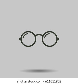 Round Glasses Icon Flat Vector Illustration Stock Vector (Royalty Free ...