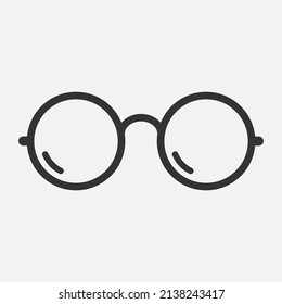 Round glasses icon isolated flat design vector illustration on white background.