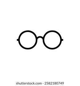 Round Glasses Icon in Minimalist Style Vector