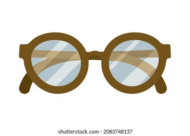 round glasses icon on white background
