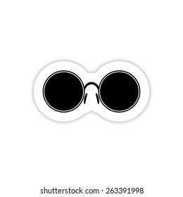 Round Glasses Icon on a white background with shadow 