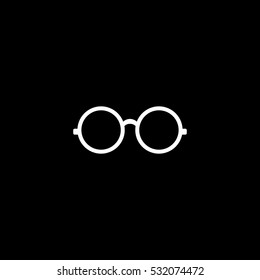 round glasses icon on white background