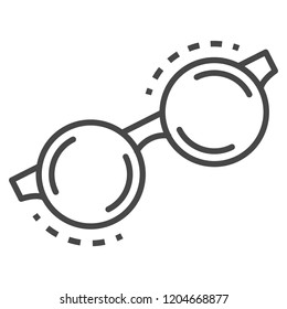 Round glasses icon. Outline round glasses vector icon for web design isolated on white background