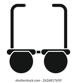 Round glasses icon representing eyeglasses for vision and eyesight