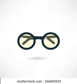 round glasses, illustration