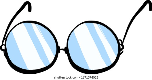 Gafas redondas, ilustración, vector sobre fondo blanco.