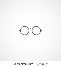 Round Glasses Line Icon On White Background