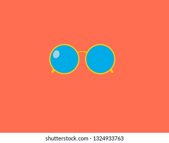 round glasses on terracotta background