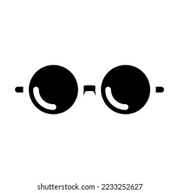 round glasses optical glyph icon vector. round glasses optical sign. isolated symbol illustration