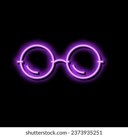 round glasses optical neon light sign vector. round glasses optical sign. isolated symbol illustration
