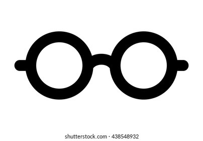 Round glasses or reading eyeglasses line art vector icon for apps and websites