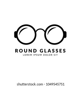 Round glasses vector icon. Can be used as icon or logo for websites, application and mobile.