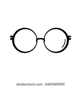 Round glasses vector icon illustration