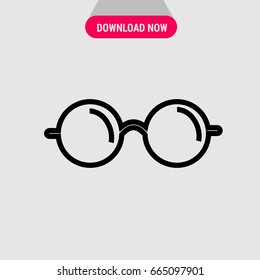 Round glasses vector icon,  Sight glasses symbol. Simple, modern flat vector illustration for mobile app, website or desktop app 