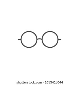 Round glasses vector iconon white isolated background. 