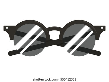 Round Glasses Vintage Vector isolated on white background