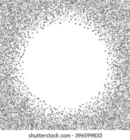 Round glitter silver frame.Trendy modern vector illustration.