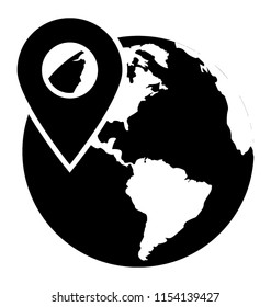 
Round globe with destination pointers, making sense for gps icon
