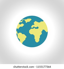 Round globe of earth on a light background