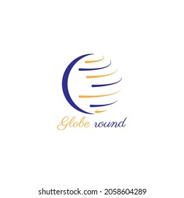 round globe logo illustration template design abstract vector