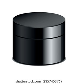 Round Glossy Black Plastic Cosmetic Jar with Cream Lid