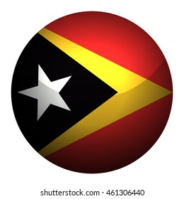 Round glossy Button with flag of East Timor