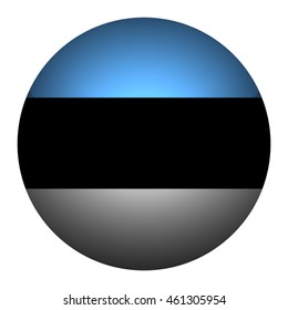 Round glossy Button with flag of Estonia