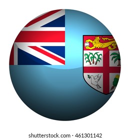 Round glossy Button with flag of Fiji