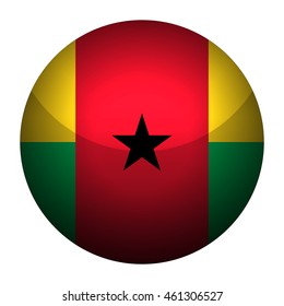 Round glossy Button with flag of Guinea-bissau