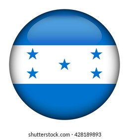 Round glossy Button with flag of Honduras