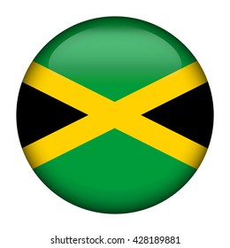 Round glossy Button with flag of Jamaica