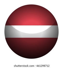 Round glossy Button with flag of Latvia