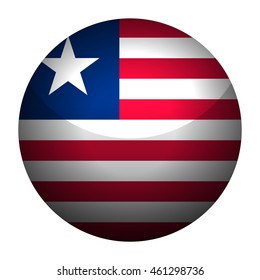 Round glossy Button with flag of Liberia
