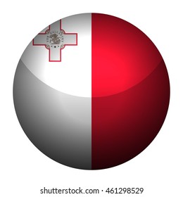 Round glossy Button with flag of Malta